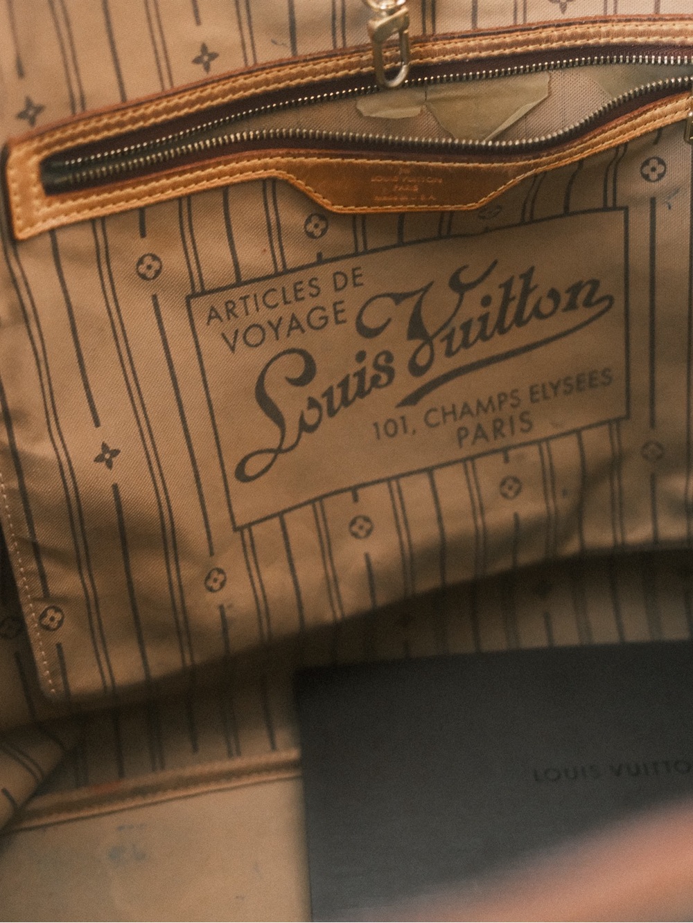 Louis Vuitton Brown Monogram Canvas Tote with Tan Trim - Picture 3 of 4